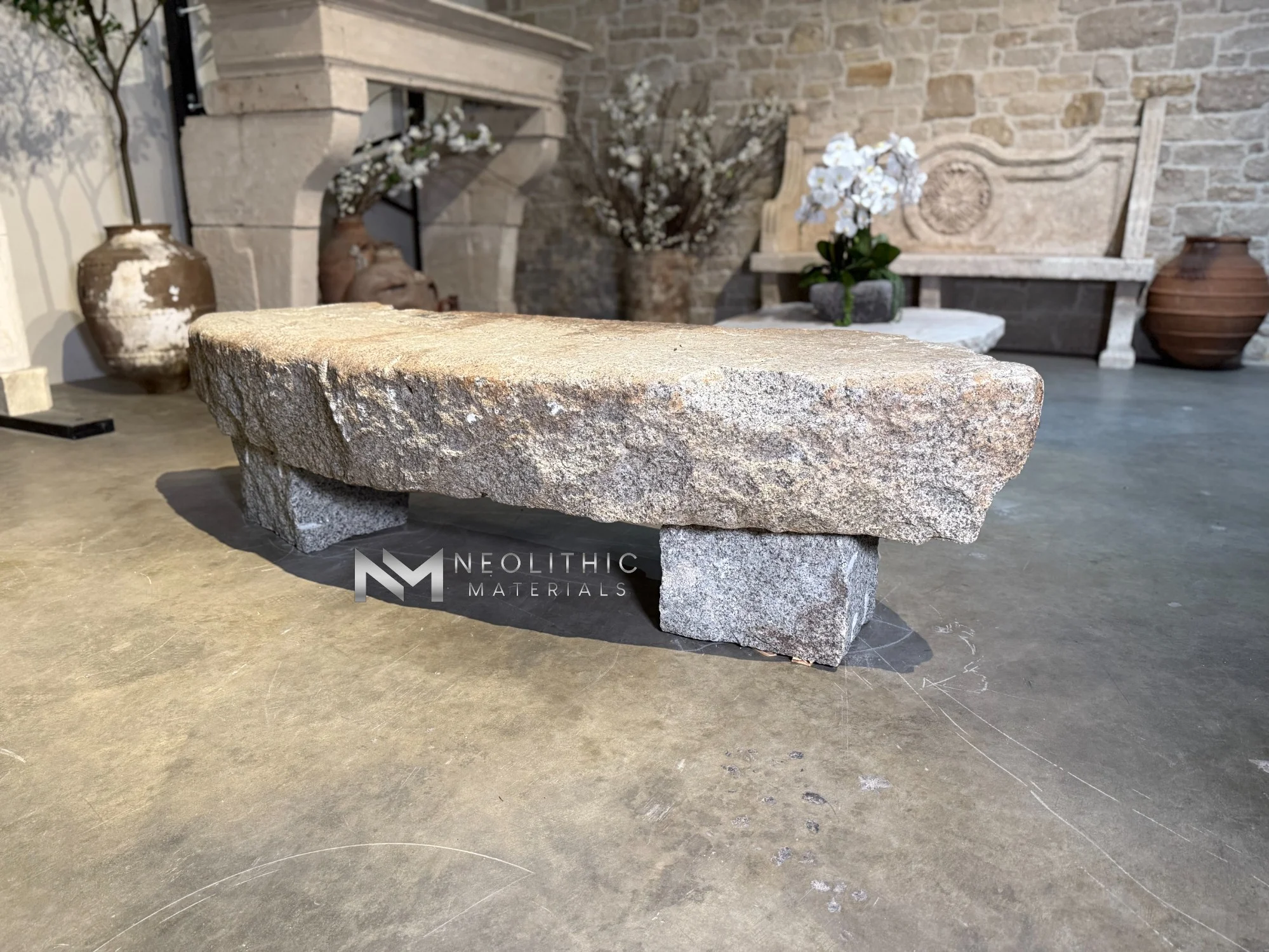 Antique Granite Bench - Image 5